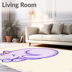 Cute Lavender Bunny Dreaming Rug