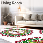 Whimsical Dog Garden Round Rug