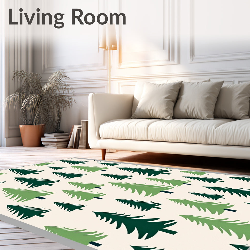 Green Evergreen Forest Scatter Rug