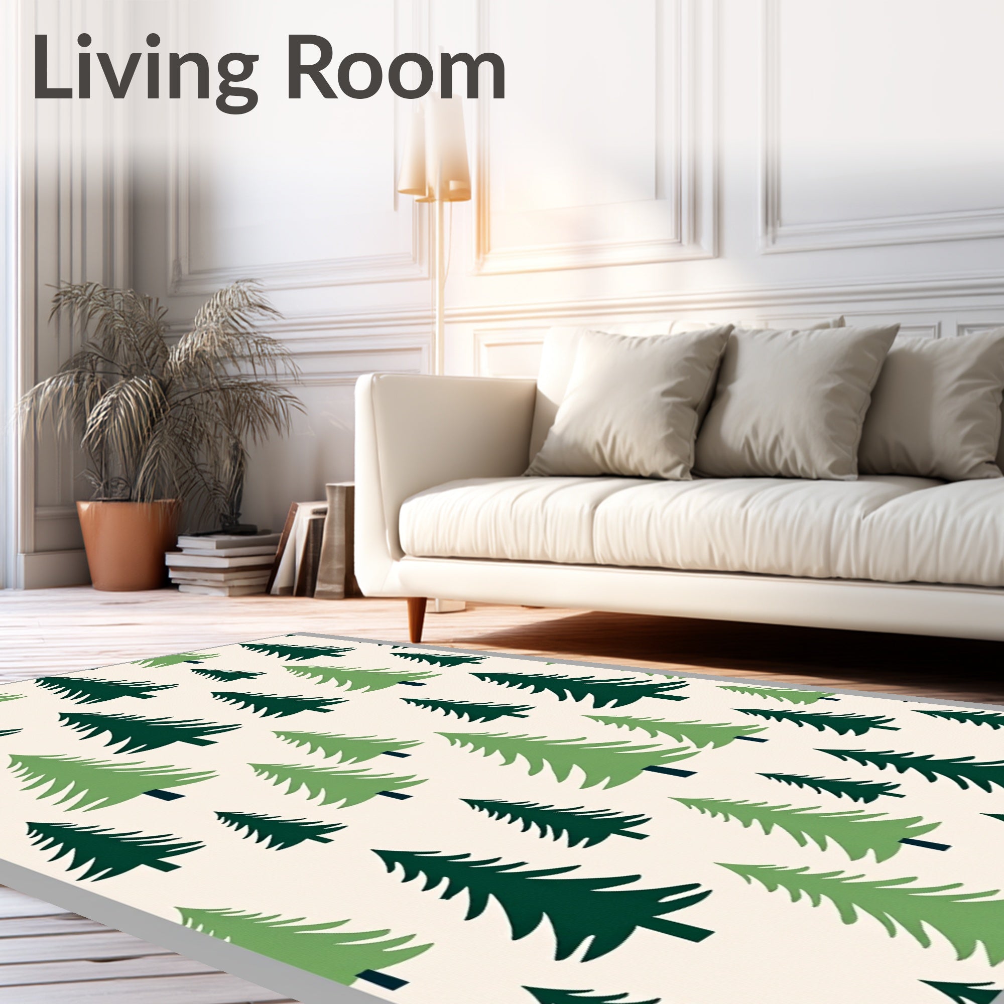 Green Evergreen Forest Scatter Rug