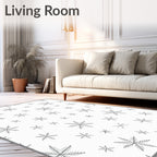 White Gray Snowflake Scatter Rug