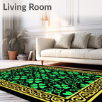 Emerald Clover Vine Border Rug
