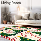 Vintage Green Truck Christmas Tree Rug