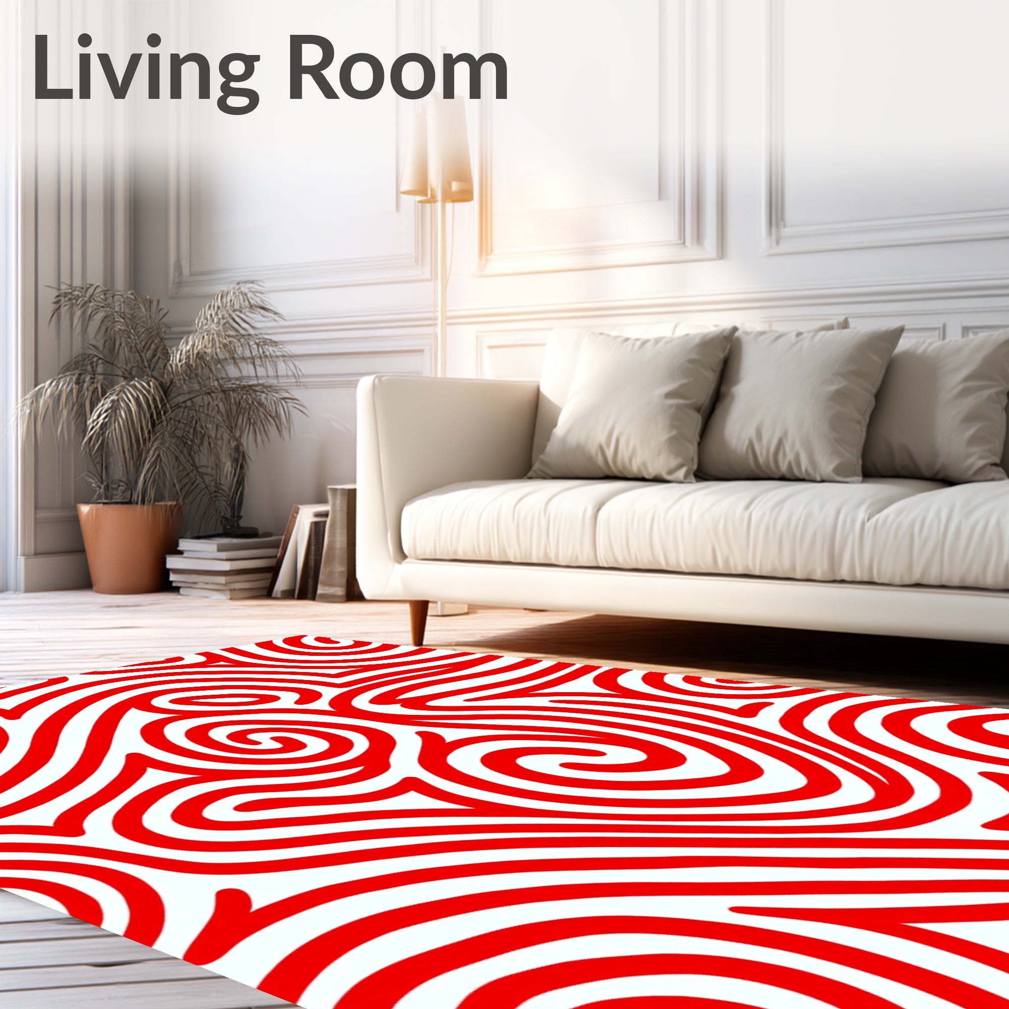 Crimson Swirl Flow Lines Rug