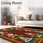 Festive Santa Claus Christmas Tree Collage Rug