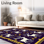 Deep Purple White Reindeer Star Medallion Rug