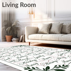 Christmas Script All Over Leafy Border Rug