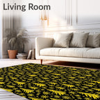 Golden Pine Trees and Stars Rug