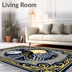 Dark Raven Moon Celestial Night Rug