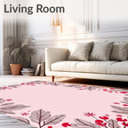 Crimson Berry Leaf Border Rug