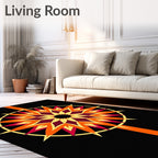Vibrant Sunburst Geometric Mandala Rug