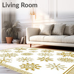 Golden Snowflake Medallion Ensemble Rug