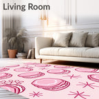Pink Macaroon Sprinkle Illustration Rug