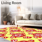 Vintage Red Swirl Medallion Repeat Rug