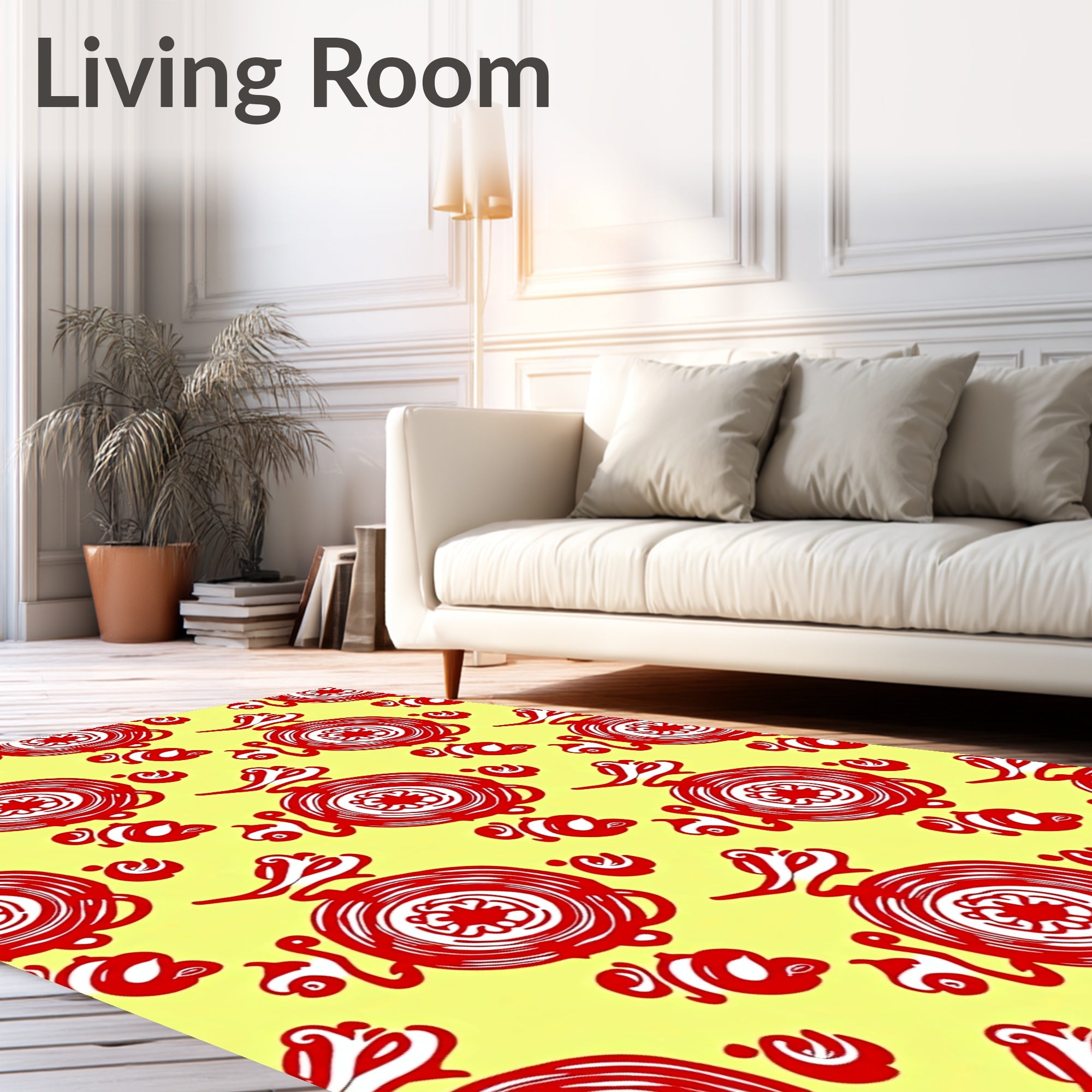 Vintage Red Swirl Medallion Repeat Rug