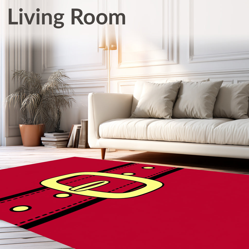 Classic Red Yellow Belt Buckle Rug