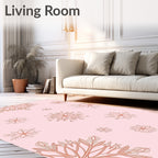 Rose Gold Snowflake White Scatter Rug