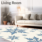 Deep Blue Snowflake Collection Rug