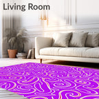 Curling Lavender Amoeba Lines Rug