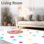 Sweet Pink Donut Confetti Celebration Rug