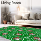 Christmas Ornament Medallion Swirl Rug