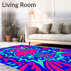 Vibrant Pink Flamingo Tropical Mandala Rug