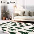Dark Green Pine Forest Repeating Arrangement Rug
