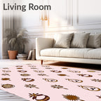Brown Abstract Ornate Medallion Rug