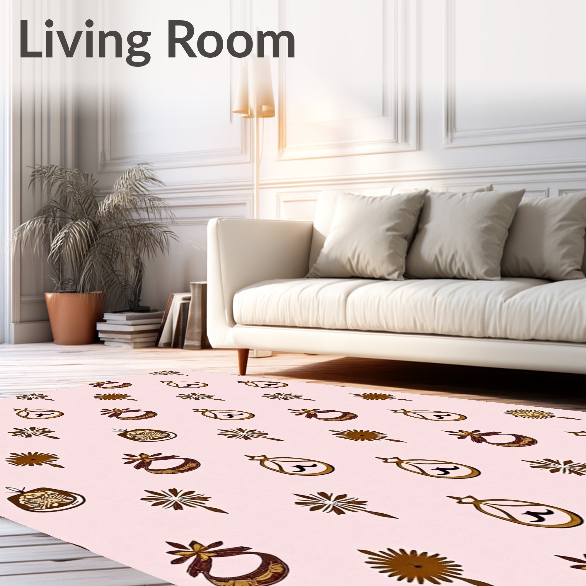 Brown Abstract Ornate Medallion Rug