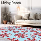 Crimson Snowflake Mandala Ballet Ribbon Rug
