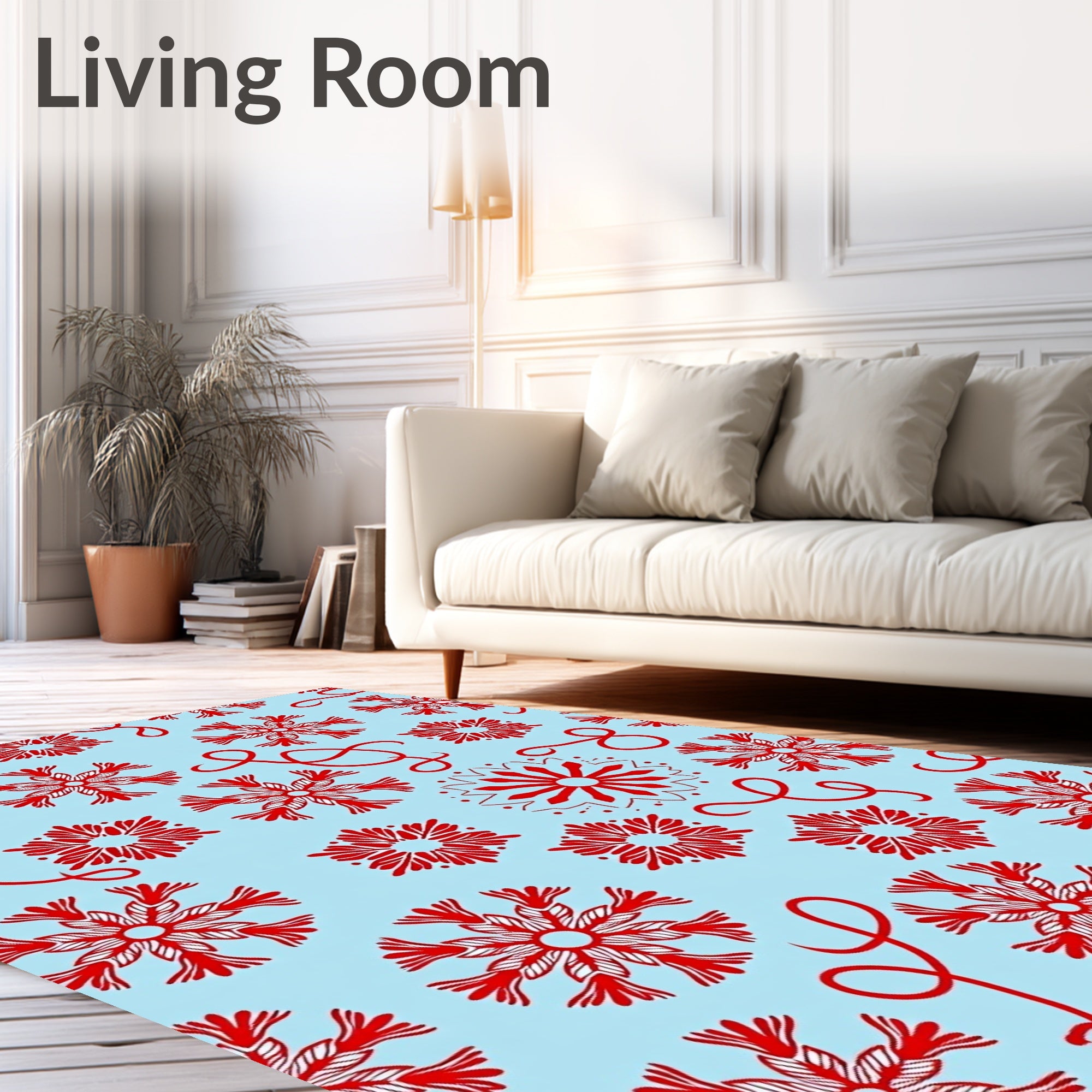 Crimson Snowflake Mandala Ballet Ribbon Rug