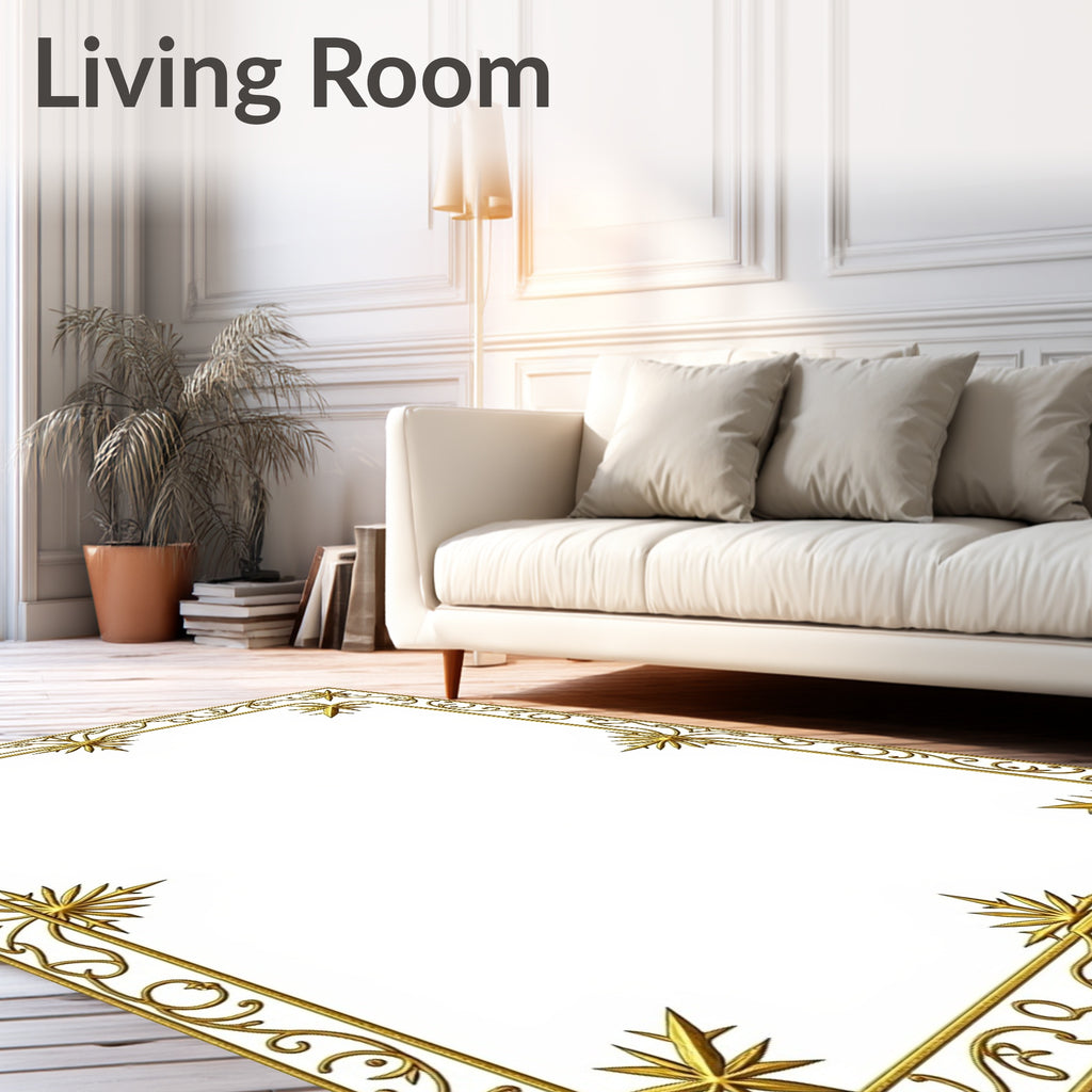 Ornate Gold Starburst Border Rug