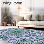 Emerald Vine Mandala Lavender Rug