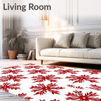 Crimson Snowflake Graphic Repeat Rug