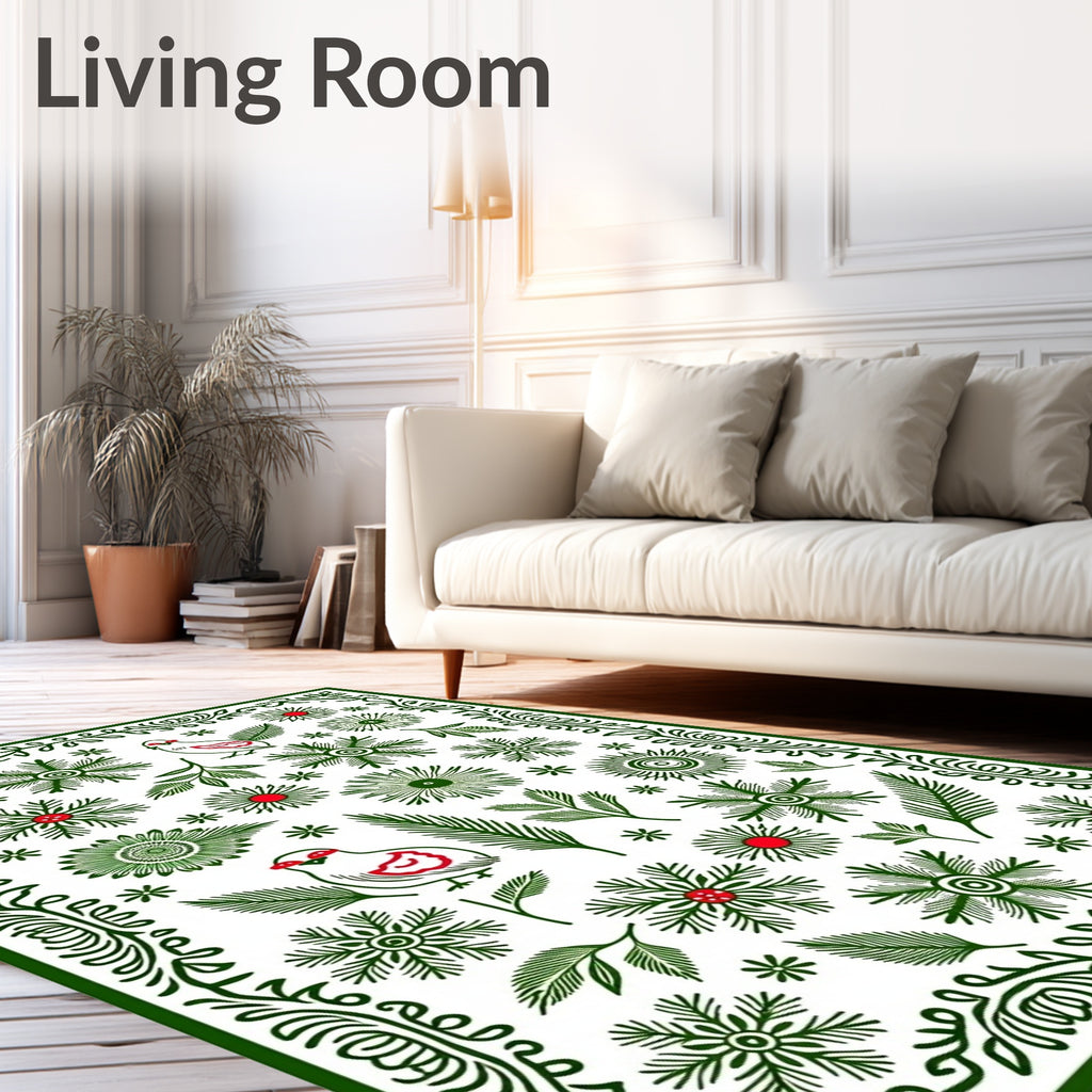 Whimsical Birds And Greenery Garden Rug