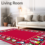 Festive Gnome Border Christmas Rug