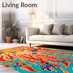 Vibrant Sea Turtle Coral Reef Scene Rug