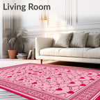Sweet Pink Heart Swirl Rug