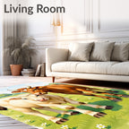 Brown Calf Meadow With Daisies Rug