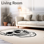 Monochromatic Black Skull Face Rug