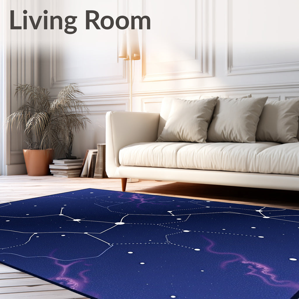 Cosmic White Constellation Galaxy Rug