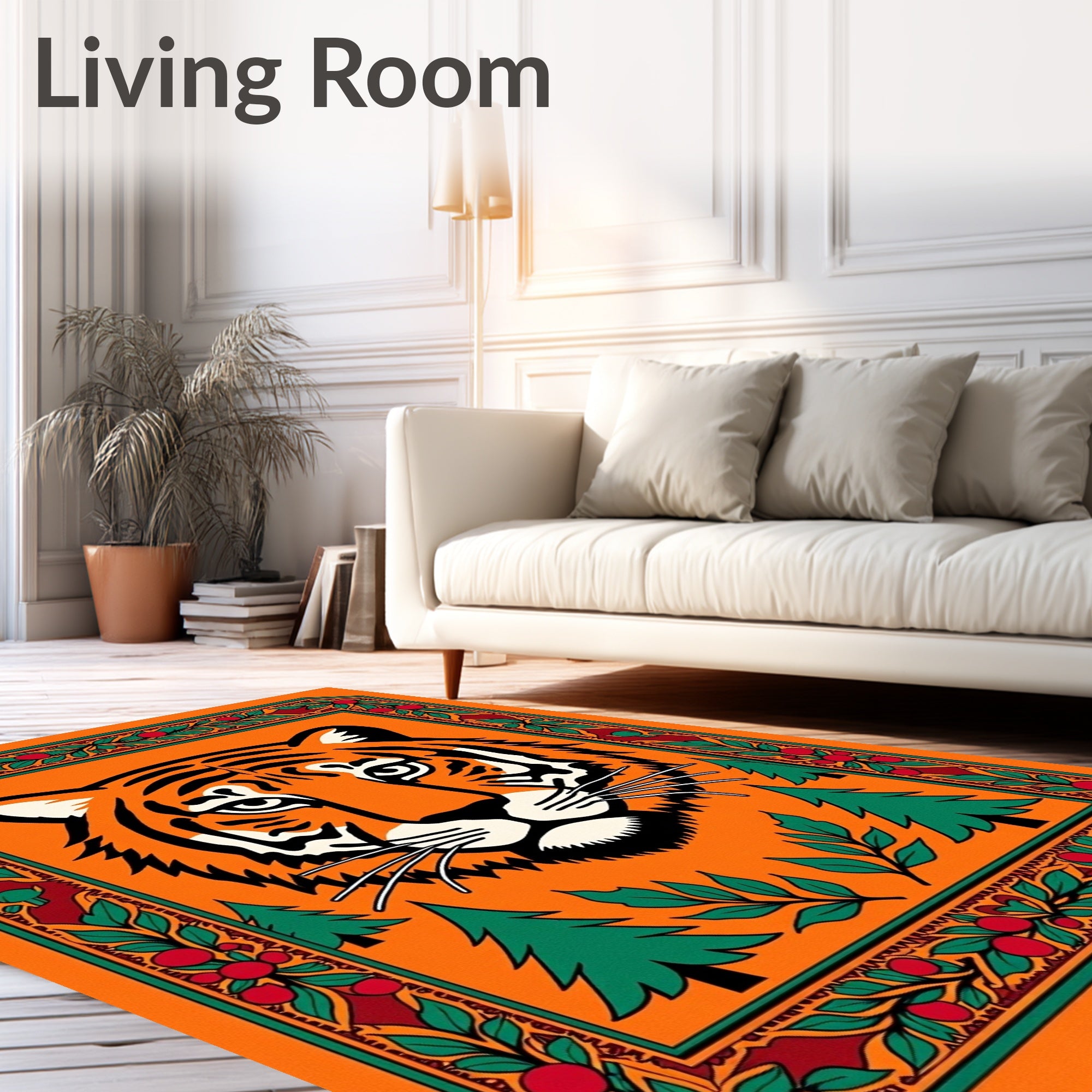 Bold Tiger Forest Frame Rug