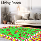 Happy Red Gift Medallion Background Rug