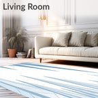 Blue Icicle Cascade Geometric Ice Rug
