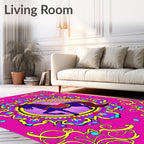 Vibrant Purple Horse Carousel Medallion Rug