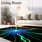 Neon Burst Swirl Galaxy Rug