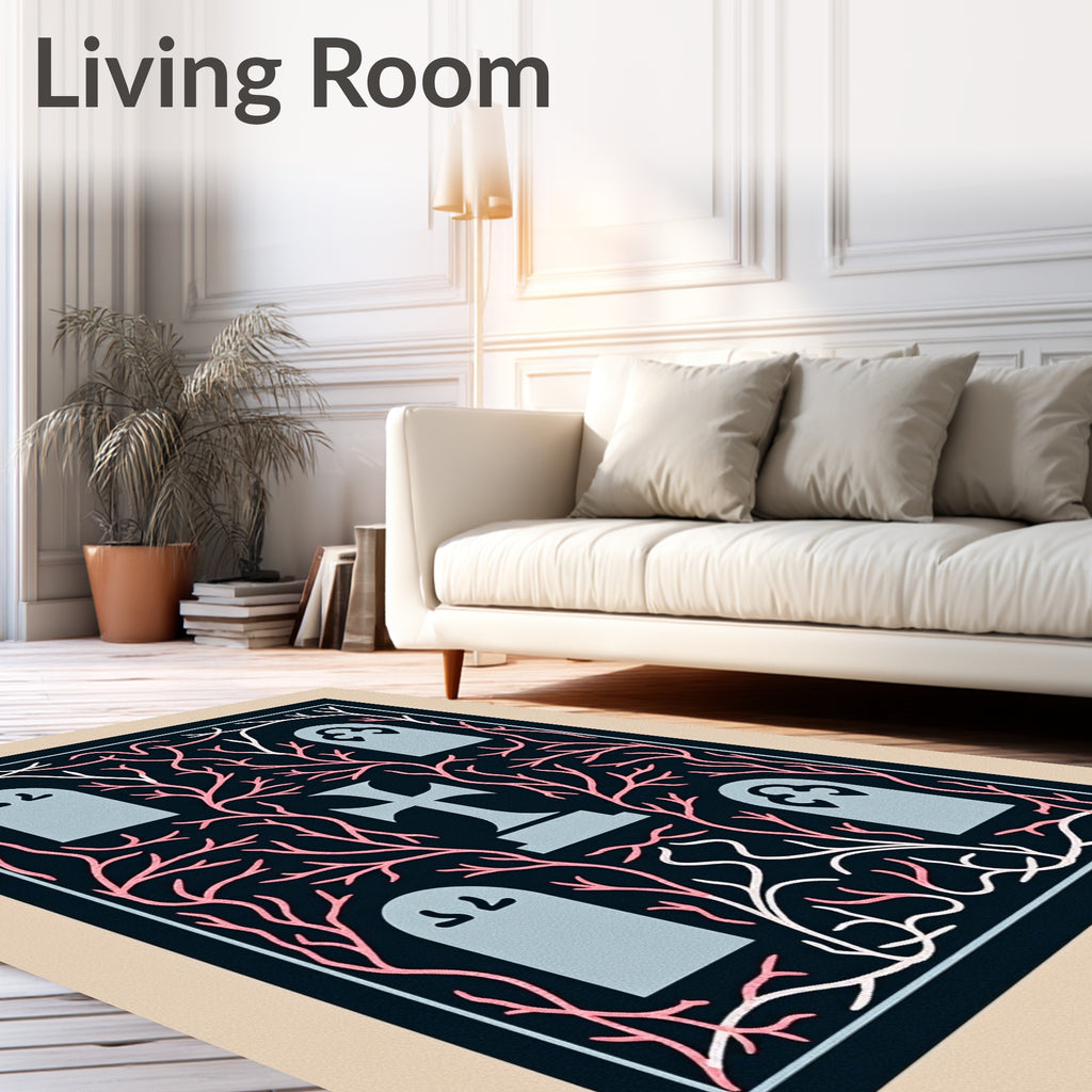 Slightly Spooky Gothic Tombstone Garden Rug