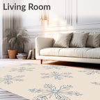 Soft Snowflakes Cream Backdrop Repeat Rug