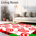 Red White Swirl Candy Cane Medley Rug