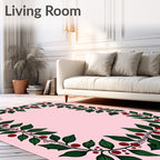 Evergreen Berry Vine Border Rug